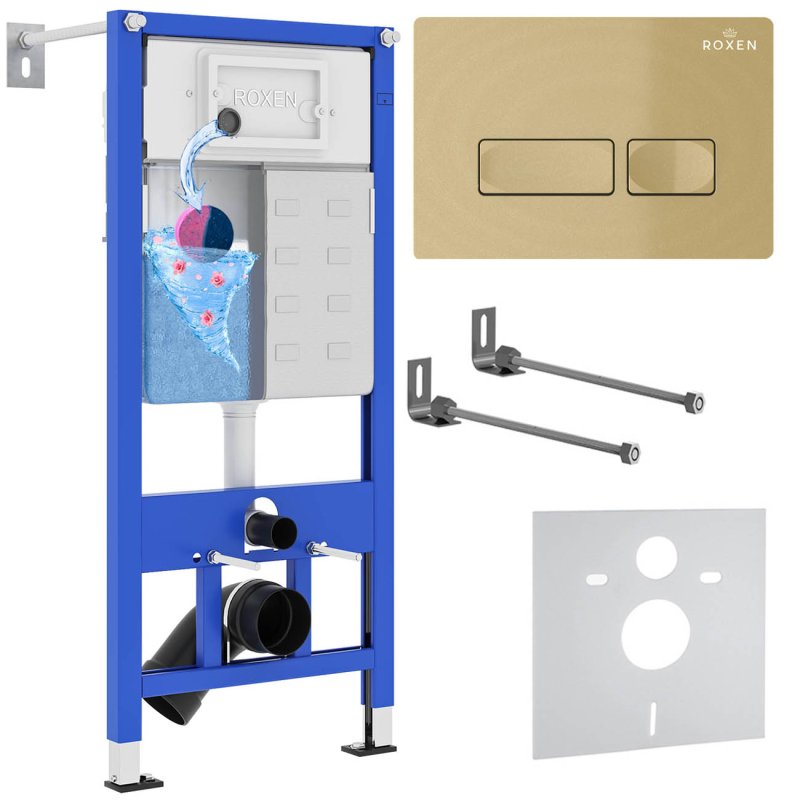 Инсталляция для подвесного унитаза 4 в 1 Roxen StounFix Dual Fresh 968047 с аромадозатором
